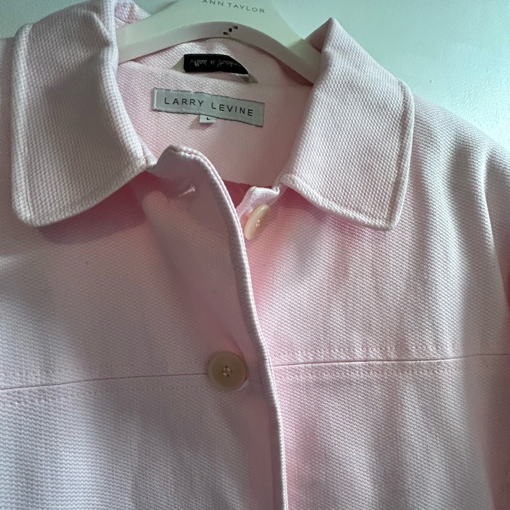 Larry Levine Light Pink Trench Coat - Picture 3 of 4